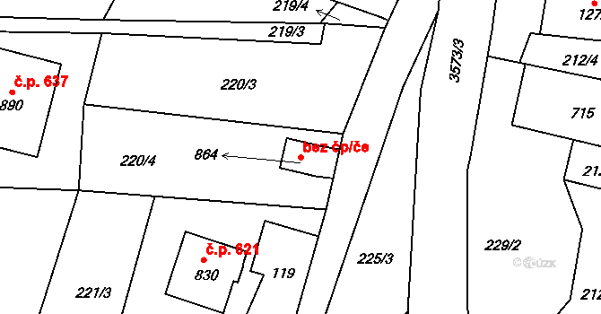 Kořenov 49014382 na parcele st. 864 v KÚ Příchovice u Kořenova, Katastrální mapa