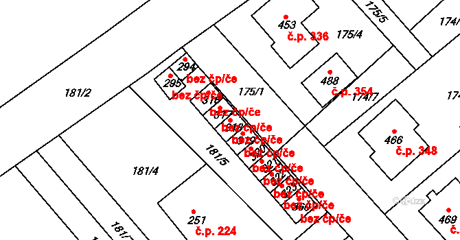 Rosice 49176382 na parcele st. 318 v KÚ Rosice u Chrasti, Katastrální mapa