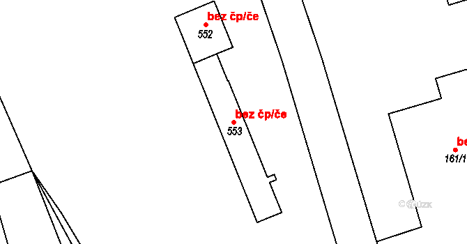 Dolní Beřkovice 49668382 na parcele st. 553 v KÚ Dolní Beřkovice, Katastrální mapa