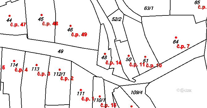 Vimperk II 14, Vimperk na parcele st. 48 v KÚ Vimperk, Katastrální mapa