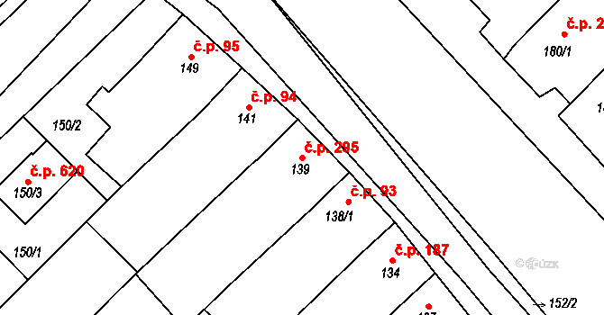 Šitbořice 295 na parcele st. 139 v KÚ Šitbořice, Katastrální mapa