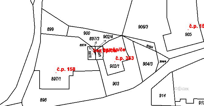 Radiměř 102684383 na parcele st. 902/3 v KÚ Radiměř, Katastrální mapa