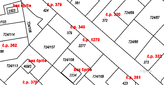 Světlá nad Sázavou 1270 na parcele st. 2277 v KÚ Světlá nad Sázavou, Katastrální mapa