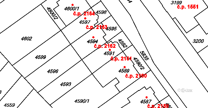 Jihlava 2161 na parcele st. 4591 v KÚ Jihlava, Katastrální mapa