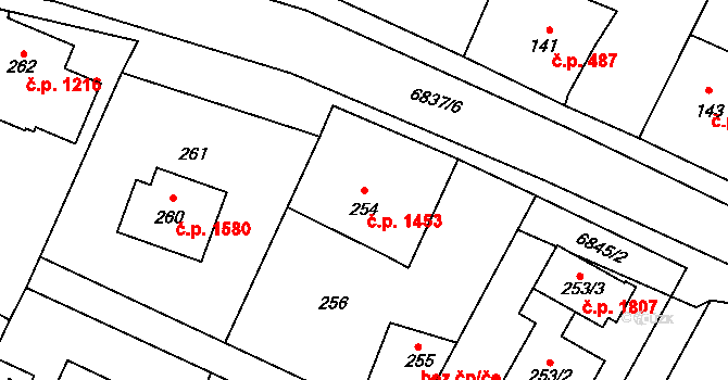 Rychvald 1453 na parcele st. 254 v KÚ Rychvald, Katastrální mapa