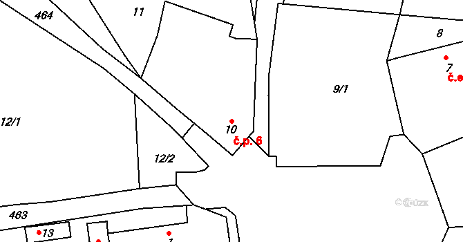Lestkov 6 na parcele st. 10 v KÚ Dolní Víska, Katastrální mapa