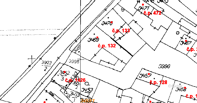 Poděbrady III 132, Poděbrady na parcele st. 3469 v KÚ Poděbrady, Katastrální mapa