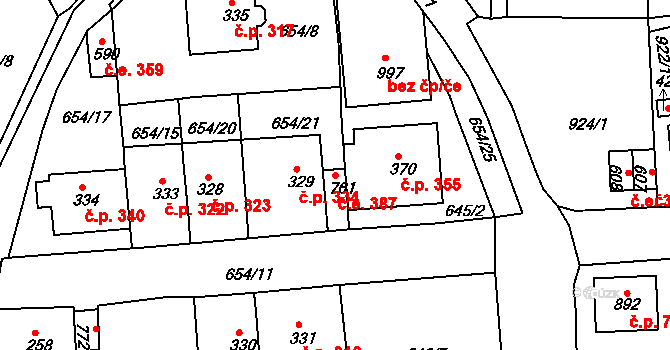 Bohosudov 387, Krupka na parcele st. 761 v KÚ Bohosudov, Katastrální mapa