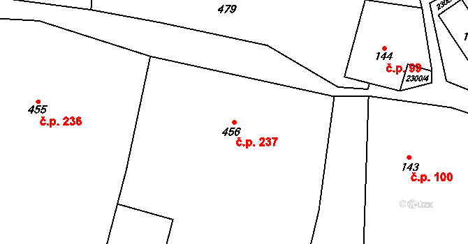 Olešnice v Orlických horách 237 na parcele st. 456 v KÚ Olešnice v Orlických horách, Katastrální mapa