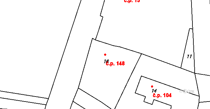 Dolní Libchava 148, Česká Lípa na parcele st. 16 v KÚ Dolní Libchava, Katastrální mapa