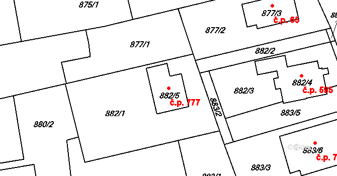 Štěpánkovice 777 na parcele st. 882/5 v KÚ Štěpánkovice, Katastrální mapa