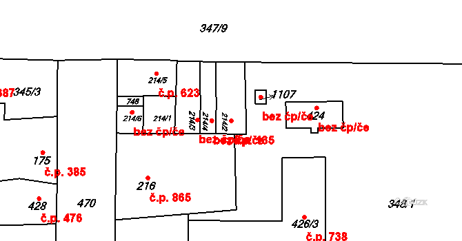 Kralupy nad Vltavou 135 na parcele st. 214/2 v KÚ Lobeč, Katastrální mapa