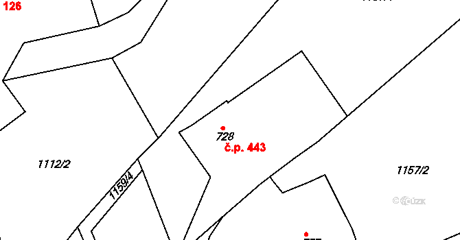 Horní Branná 443, Katastrální mapa
