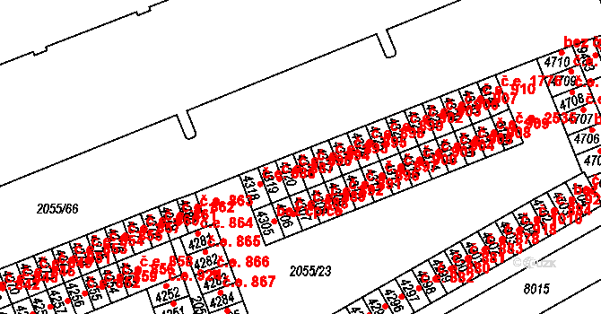 Hodonín 894 na parcele st. 4321 v KÚ Hodonín, Katastrální mapa