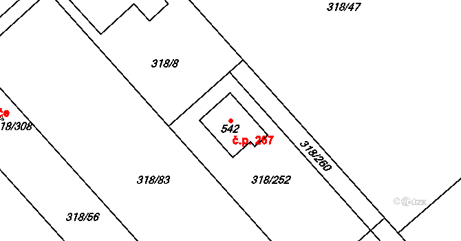 Lobkovice 267, Neratovice na parcele st. 542 v KÚ Lobkovice, Katastrální mapa