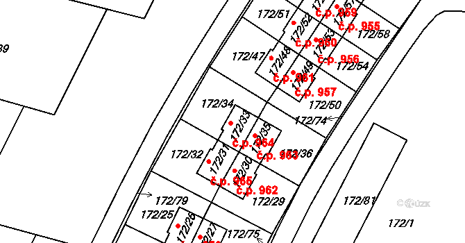 Lipno nad Vltavou 964 na parcele st. 172/33 v KÚ Lipno nad Vltavou, Katastrální mapa