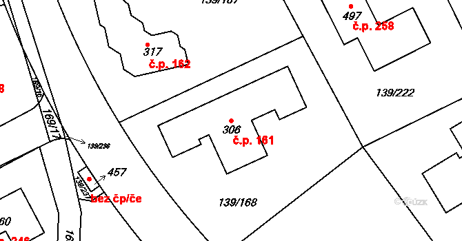 Trnová 161 na parcele st. 306 v KÚ Trnová u Jíloviště, Katastrální mapa