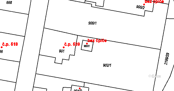 Paskov 40337383 na parcele st. 902/2 v KÚ Paskov, Katastrální mapa