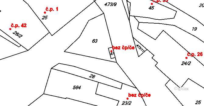 Rudlice 40974383 na parcele st. 97 v KÚ Rudlice, Katastrální mapa