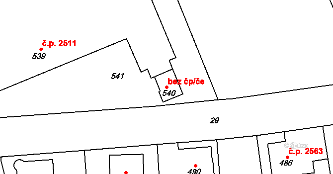 Kladno 41066383 na parcele st. 540 v KÚ Kladno, Katastrální mapa