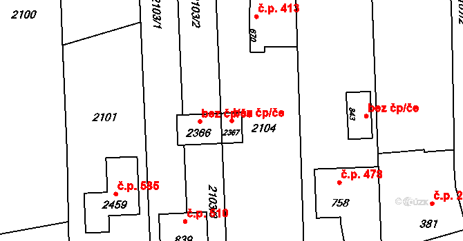 Hranice 41448383 na parcele st. 2367 v KÚ Drahotuše, Katastrální mapa