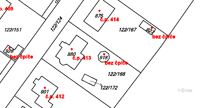 Údlice 42177383 na parcele st. 918 v KÚ Údlice, Katastrální mapa