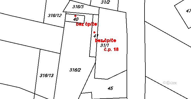 Bernartice 46216383 na parcele st. 41 v KÚ Kolišov, Katastrální mapa