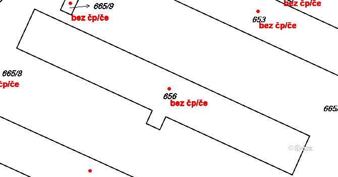 Tábor 47420383 na parcele st. 656 v KÚ Čekanice u Tábora, Katastrální mapa