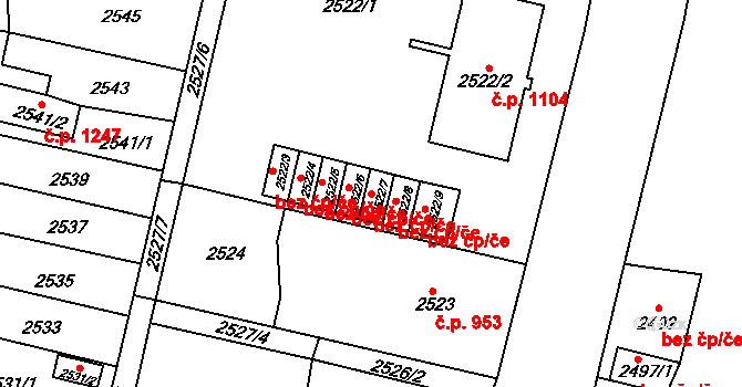 Moravská Třebová 48751383 na parcele st. 2522/7 v KÚ Moravská Třebová, Katastrální mapa