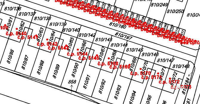 Proseč nad Nisou 5168, Jablonec nad Nisou na parcele st. 810/67 v KÚ Proseč nad Nisou, Katastrální mapa