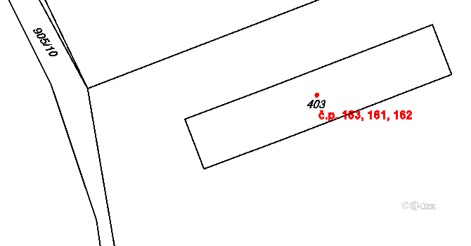 Rybitví 161,162,163 na parcele st. 403 v KÚ Rybitví, Katastrální mapa