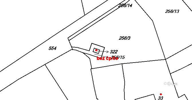 Holubice 82157383 na parcele st. 322 v KÚ Holubice v Čechách, Katastrální mapa