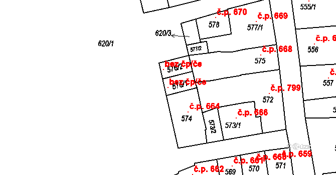 Slavkov u Brna 101761384 na parcele st. 576/1 v KÚ Slavkov u Brna, Katastrální mapa
