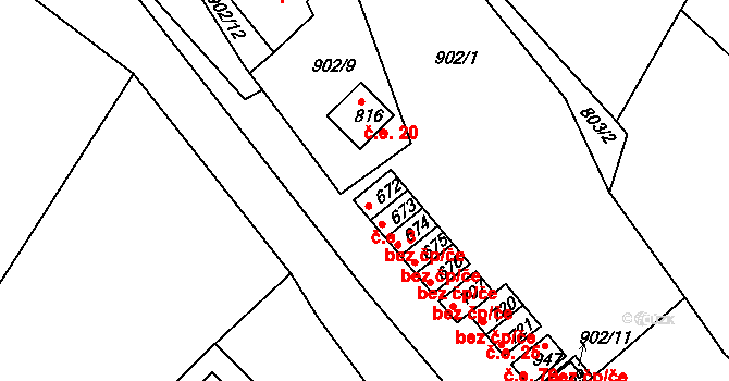 Luka nad Jihlavou 3 na parcele st. 672 v KÚ Luka nad Jihlavou, Katastrální mapa