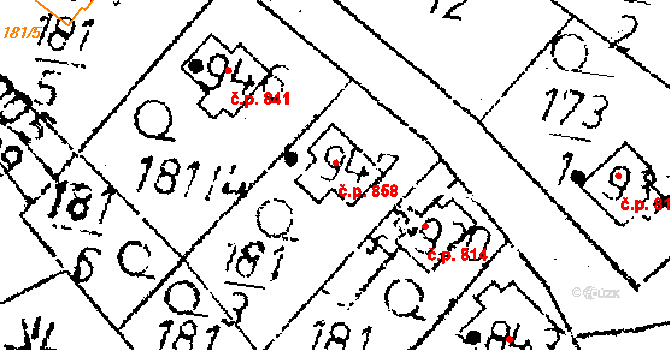 Kamenický Šenov 858 na parcele st. 947 v KÚ Kamenický Šenov, Katastrální mapa