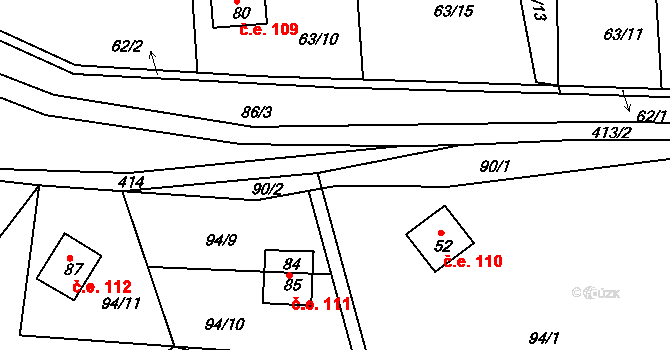 Liboňov 111, Telnice na parcele st. 84 v KÚ Liboňov, Katastrální mapa