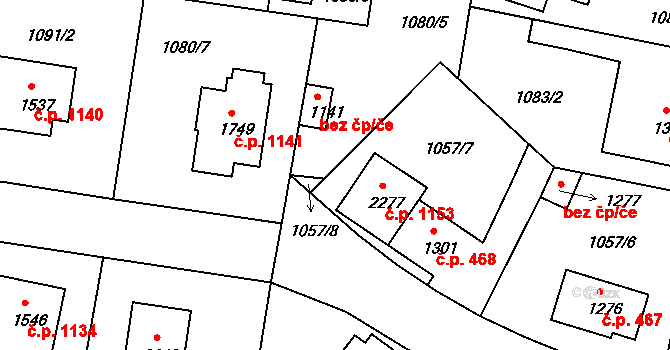 Bělá pod Bezdězem 1153 na parcele st. 2277 v KÚ Bělá pod Bezdězem, Katastrální mapa