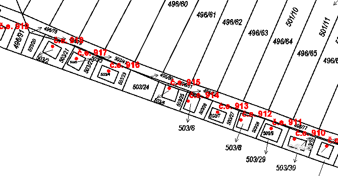 Mikulovice 915, Klášterec nad Ohří na parcele st. 503/5 v KÚ Mikulovice u Vernéřova, Katastrální mapa
