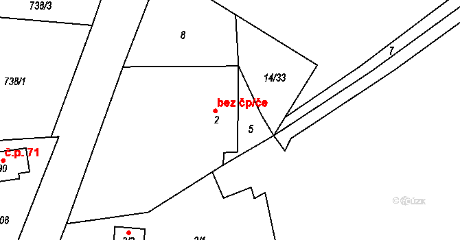 Kružberk 38084384 na parcele st. 2 v KÚ Staré Lublice, Katastrální mapa