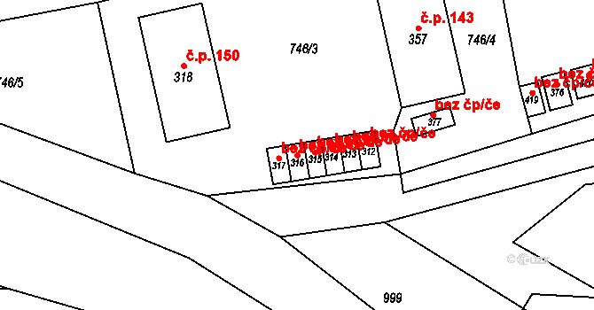 Libchavy 39415384 na parcele st. 316 v KÚ Dolní Libchavy, Katastrální mapa