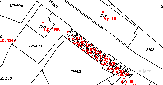 Náchod 374 na parcele st. 2378 v KÚ Náchod, Katastrální mapa