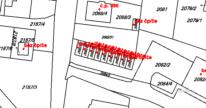 Jemnice 40143384 na parcele st. 2082/26 v KÚ Jemnice, Katastrální mapa