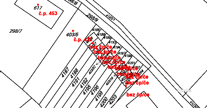 Boleradice 41260384 na parcele st. 403/9 v KÚ Boleradice, Katastrální mapa