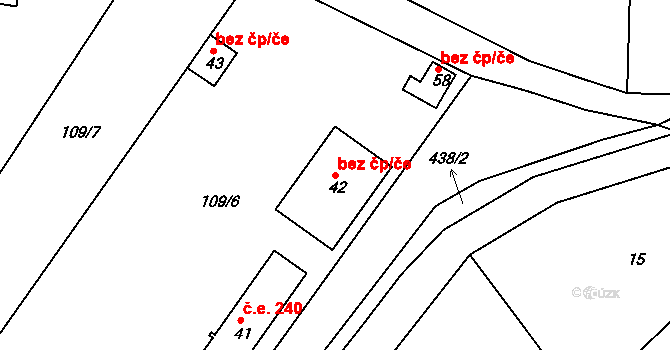 Kovářov 41312384 na parcele st. 42 v KÚ Žebrákov u Zahořan, Katastrální mapa