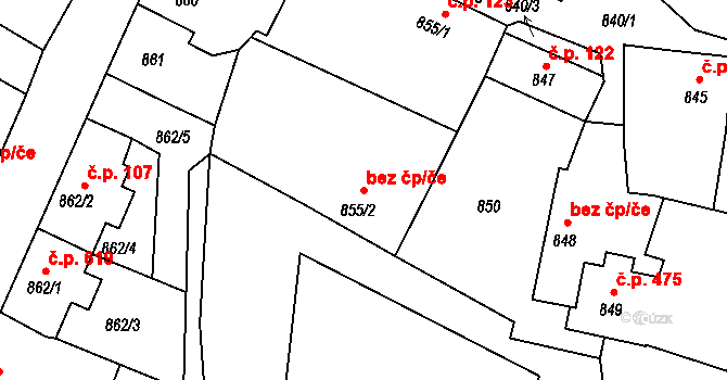 Batelov 44512384 na parcele st. 855/2 v KÚ Batelov, Katastrální mapa
