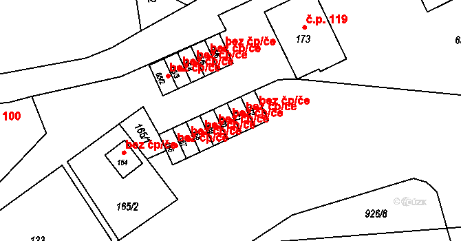 Fulnek 44859384 na parcele st. 170 v KÚ Jerlochovice, Katastrální mapa