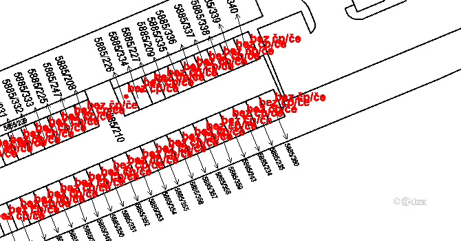 Chomutov 45038384 na parcele st. 5885/243 v KÚ Chomutov I, Katastrální mapa