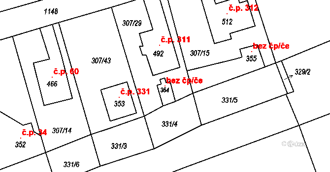 Broumov 46352384 na parcele st. 354 v KÚ Velká Ves u Broumova, Katastrální mapa