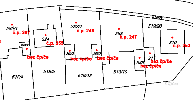 Tetín 50349384 na parcele st. 282/3 v KÚ Tetín u Berouna, Katastrální mapa