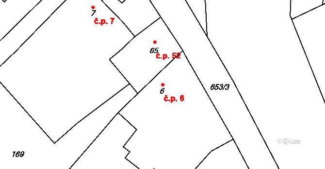 Brod 6, Heřmanice na parcele st. 6 v KÚ Brod nad Labem, Katastrální mapa